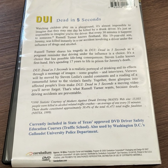 DUI - Dead in 5 Seconds DVD - Picture 2 of 2